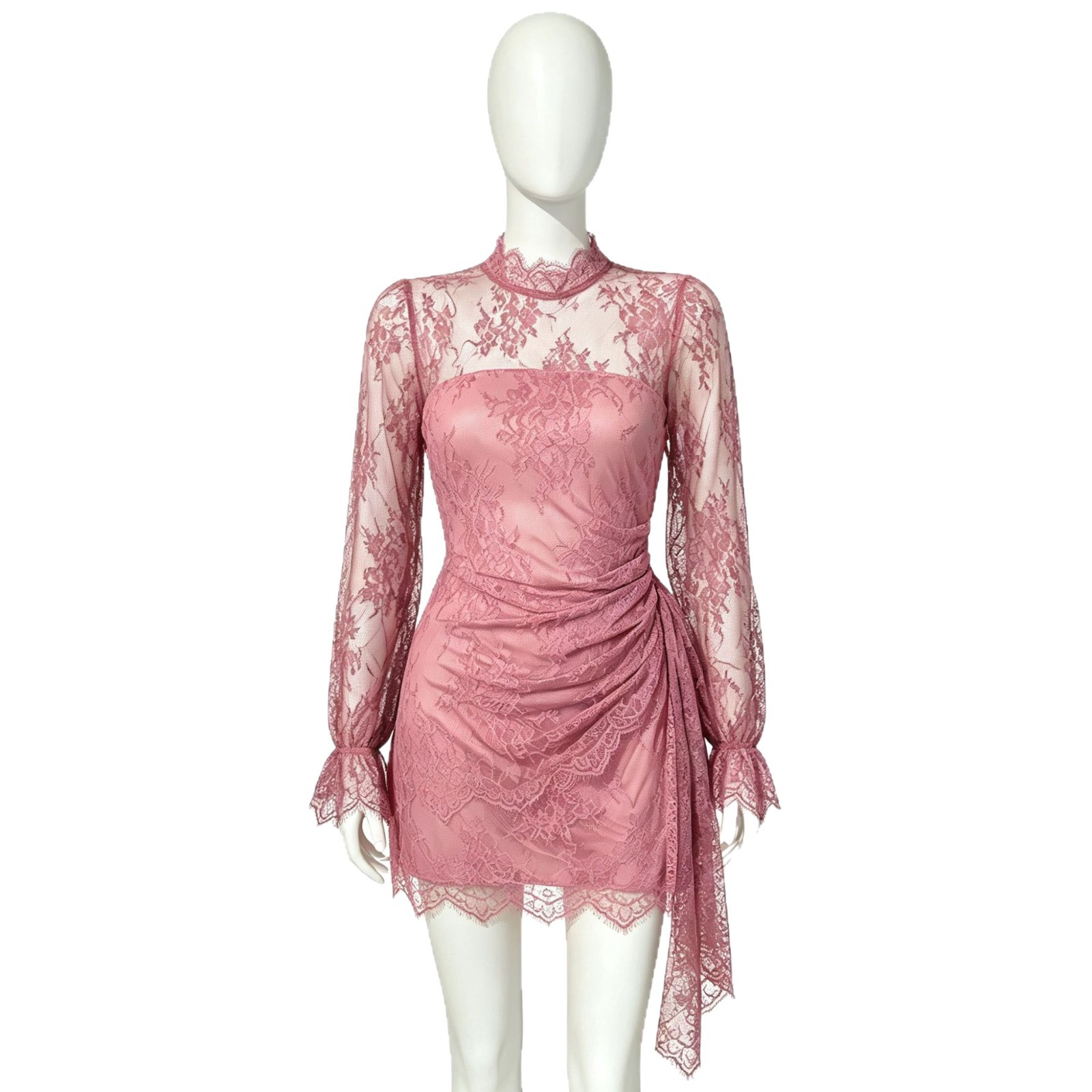 Free delivery of high-quality 2026 new summer women's clothing hot selling slim fit long sleeved lace hip hugging dress