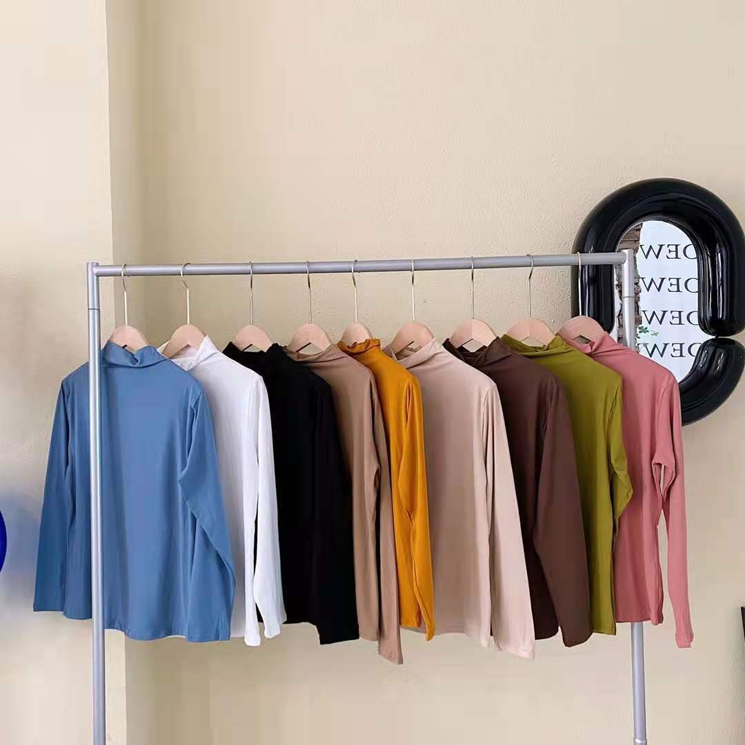 New Modal Base Shirt Women's Inner High Collar Long Sleeve Top Slim T-shirt 8 color Mask Clothes