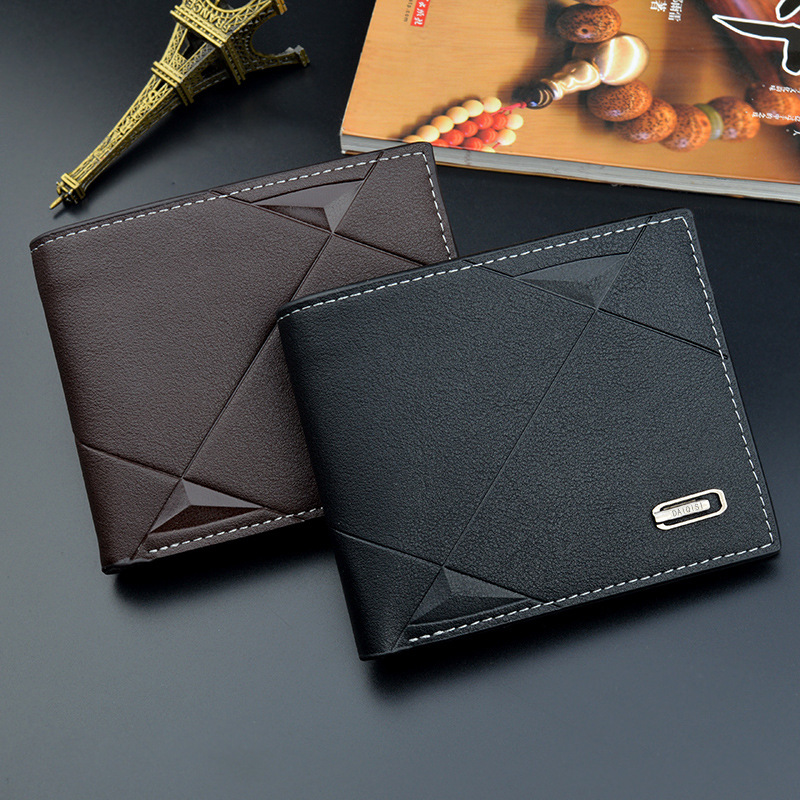 New men's wallet short  multi slot  fashionable and casual wallet  youth thin  30% off horizontal  soft leather wallet
