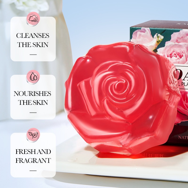 3pcs/pack handmade soap Lavender essential oil soap Soap rose essence 100g random styles