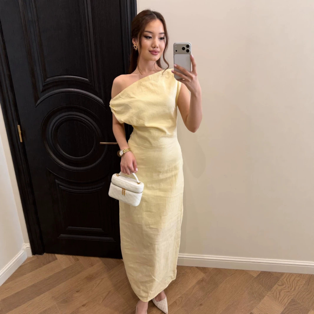 Free delivery of high-quality 2026 new summer women's clothing hot selling slanted shoulder off shoulder vacation long dress
