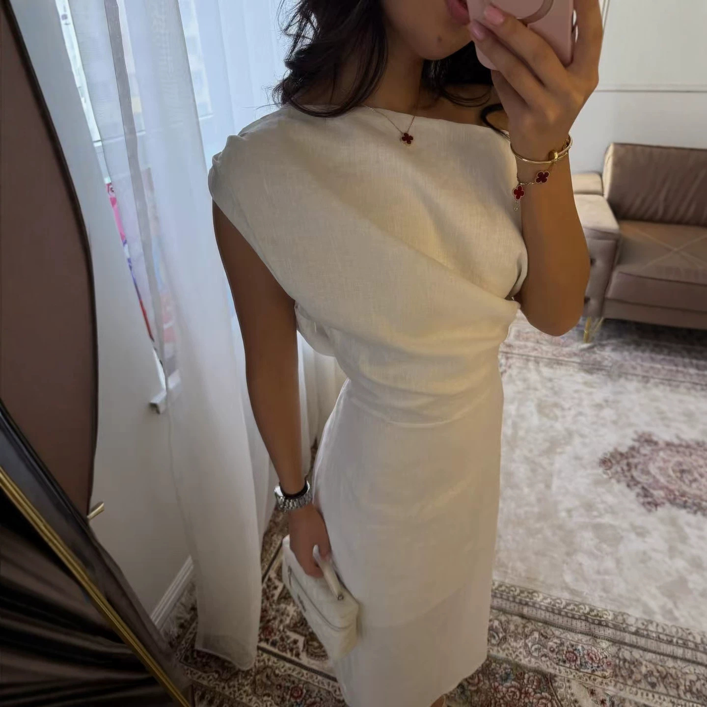 Free delivery of high-quality 2026 new summer women's clothing hot selling slanted shoulder off shoulder vacation long dress