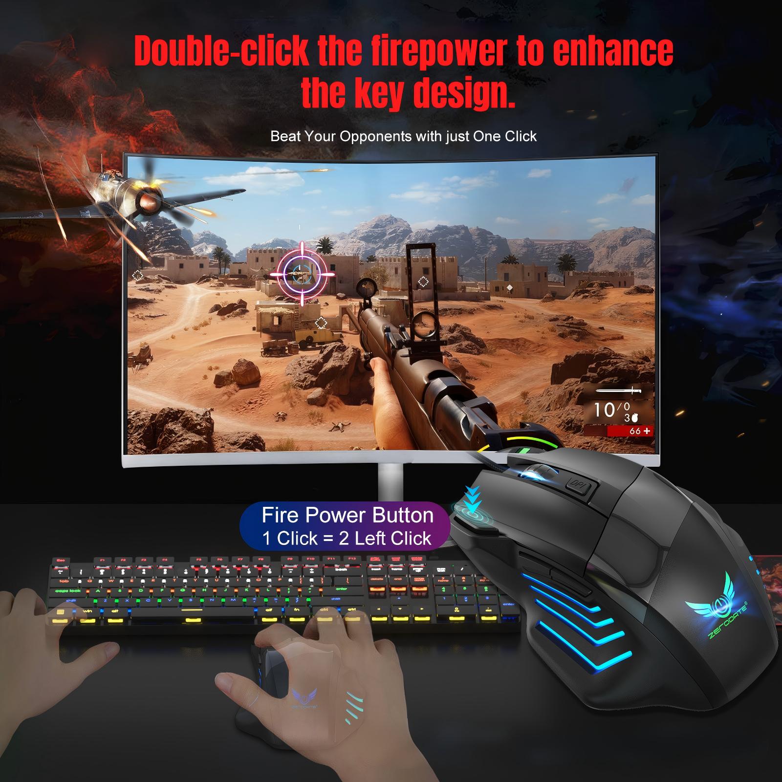 Esports games, mechanical mouse with 7 buttons, colorful breathing light, desktop computer, laptop universal
