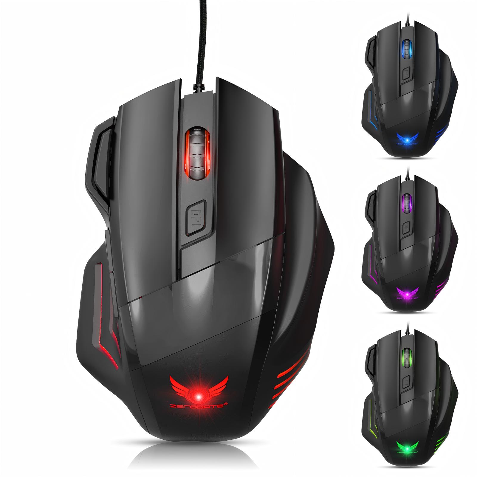 Esports games, mechanical mouse with 7 buttons, colorful breathing light, desktop computer, laptop universal