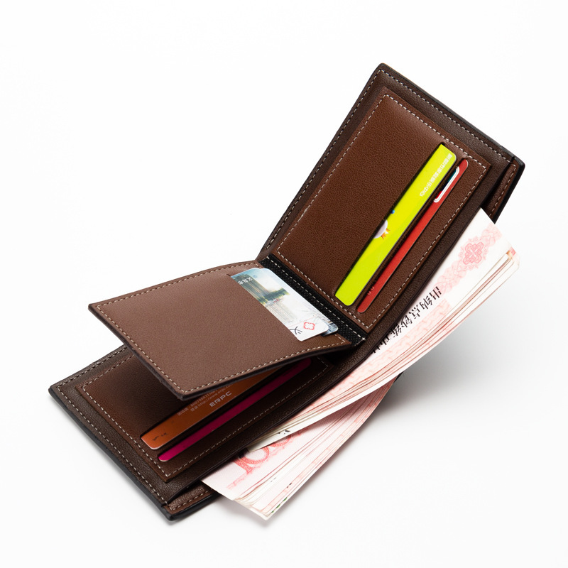 Men's wallet short  retro  fashionable  multi slot  large capacity wallet  loose change  casual  versatile zipper bag