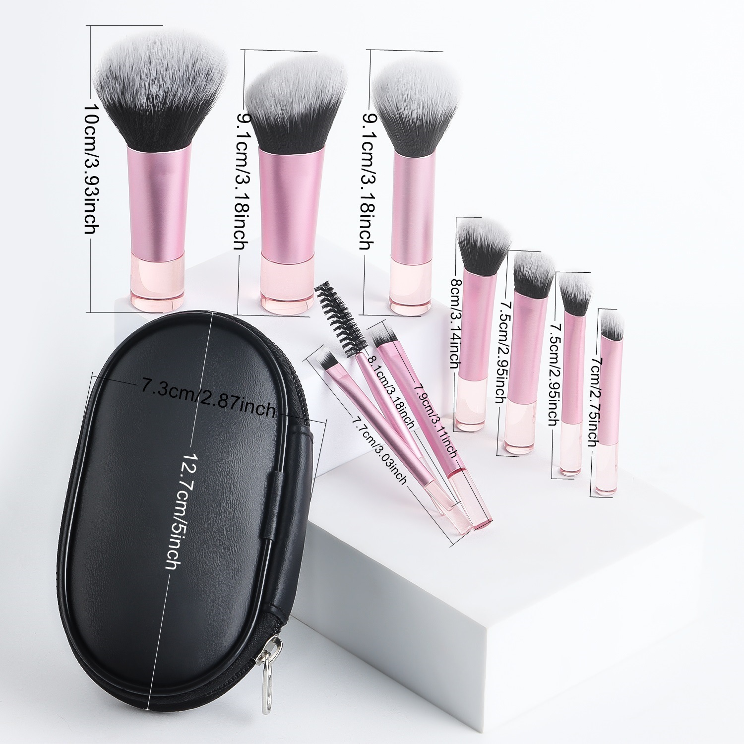 10 makeup brushes with brush bag nose shadow brush complete set of powder brush powder blusher brush eye shadow beauty tools