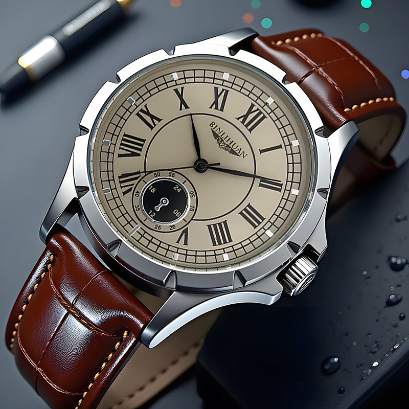 Fashion Men's Waterproof Watch Men's Business Belt Quartz Watch