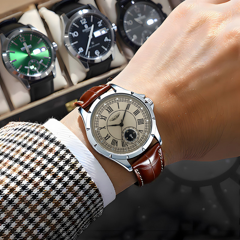 Fashion Men's Waterproof Watch Men's Business Belt Quartz Watch