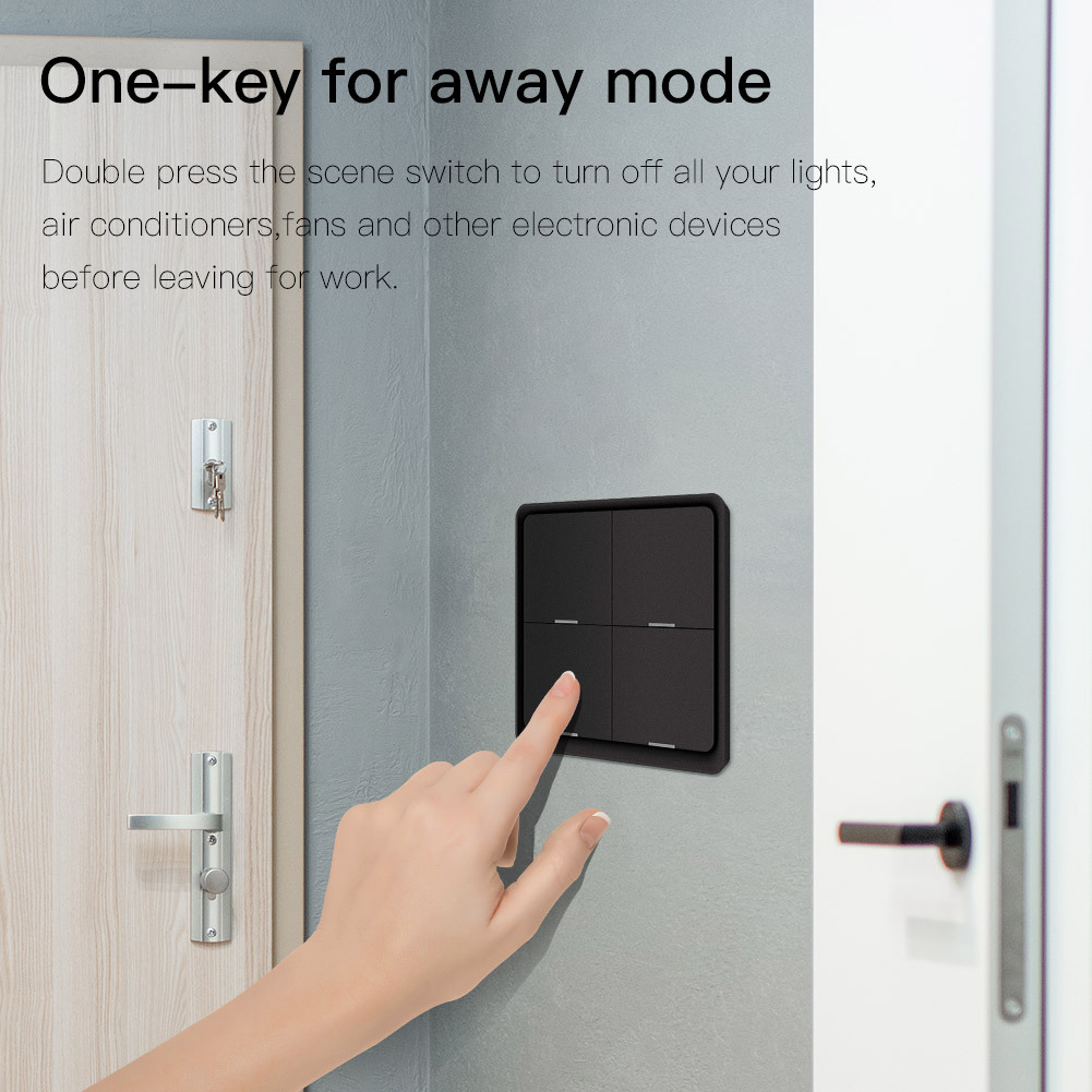 Graffiti smart home Zigbee scene intelligent switch with 4 keys, free pasting switch, timed wireless scene switch