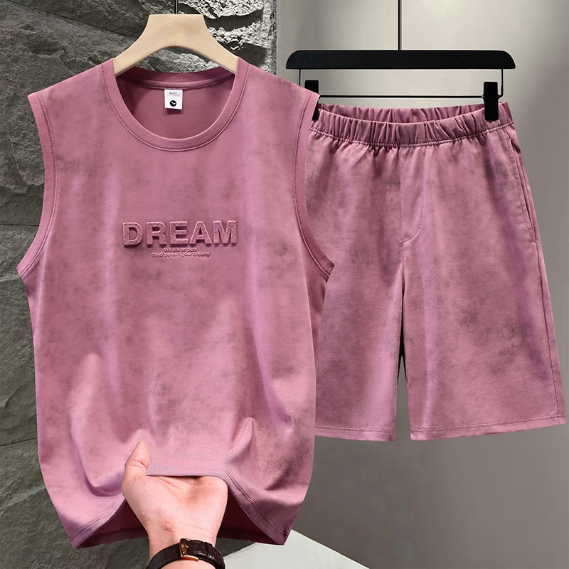 New casual sports suit men's fashion trend vest shorts two-piece set