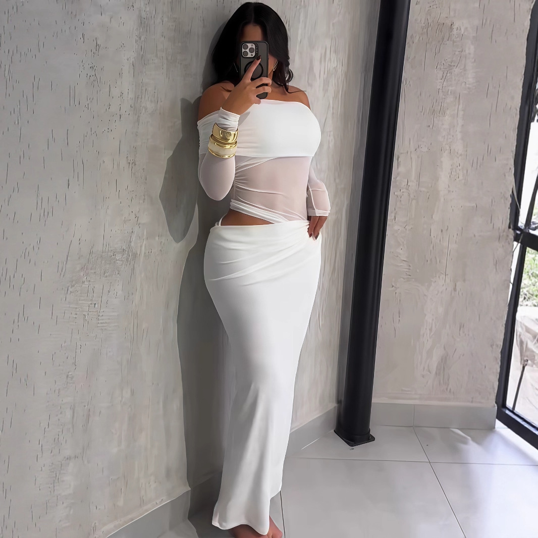 Free delivery of high-quality 2026 new summer women's clothing hot selling sexy strapless long sleeved dress
