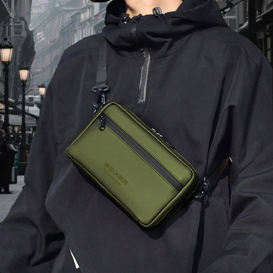 Fashionable new men's shoulder bag  trendy brand small square bag  business commuting men's bag  outdoor crossbody bag