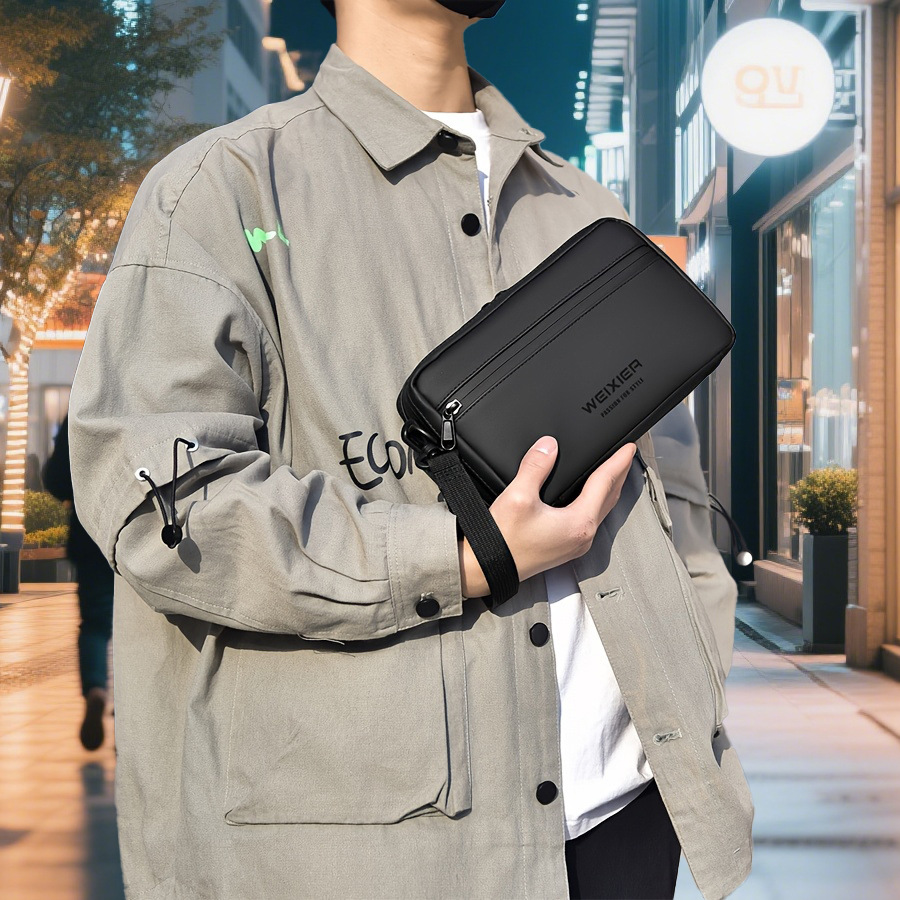 Fashionable new men's shoulder bag  trendy brand small square bag  business commuting men's bag  outdoor crossbody bag
