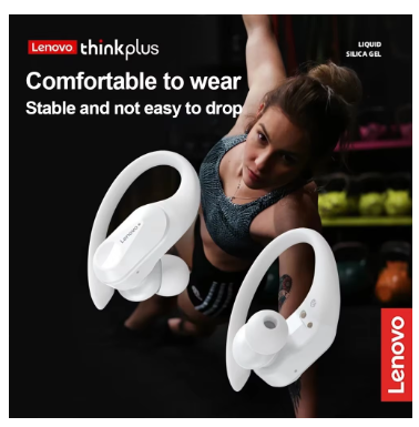 Lenovo LP75 Sports Wireless Earphones with Mics,Button Control, LED Power Display,Hifi Stereo Sound Bluetooth 5.3 TWS Headphones