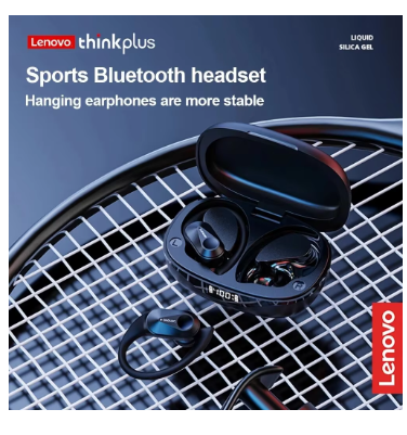 Lenovo LP75 Sports Wireless Earphones with Mics,Button Control, LED Power Display,Hifi Stereo Sound Bluetooth 5.3 TWS Headphones