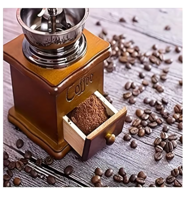 1PCS Vintage Manual Coffee Grinder Burr Hand Crank Coffee Grinders Wooden Vintage Style Hand Coffee Grinder Classic Coffee