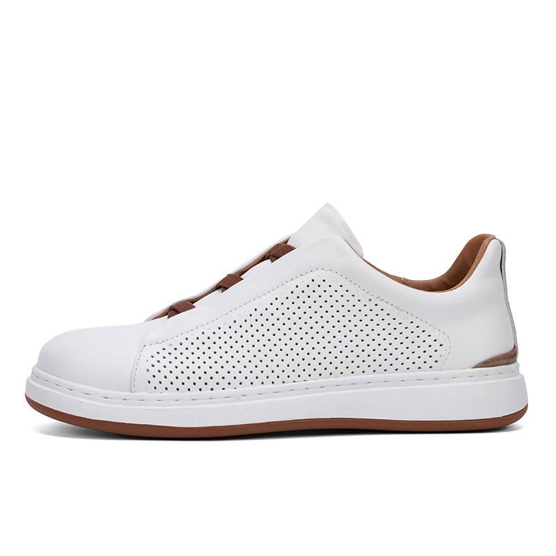 SocNoDn Men's Leather Sneakers 2026 Spring Autumn Casual Shoes Low Top Fashion Board Shoes Walking Footwear Breathable