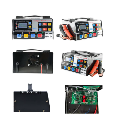 Metal Car Battery Charger 12V24V 220W Full Automatic Car Battery Charger Repair Battery Charger High Power Fast Charger