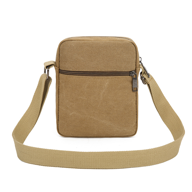 Single shoulder crossbody men's bag canvas bag new trendy sports outdoor casual men's mini backpack mobile phone bag