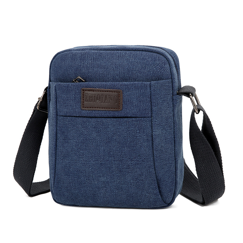 Single shoulder crossbody men's bag canvas bag new trendy sports outdoor casual men's mini backpack mobile phone bag