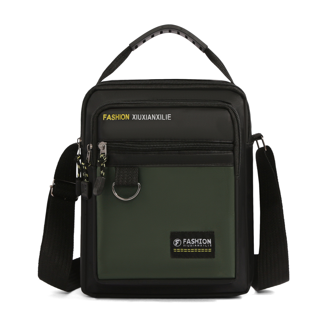 Anti splash nylon simple shoulder bag for men  vertical casual versatile handbag  fashionable outdoor commuting crossbody bag