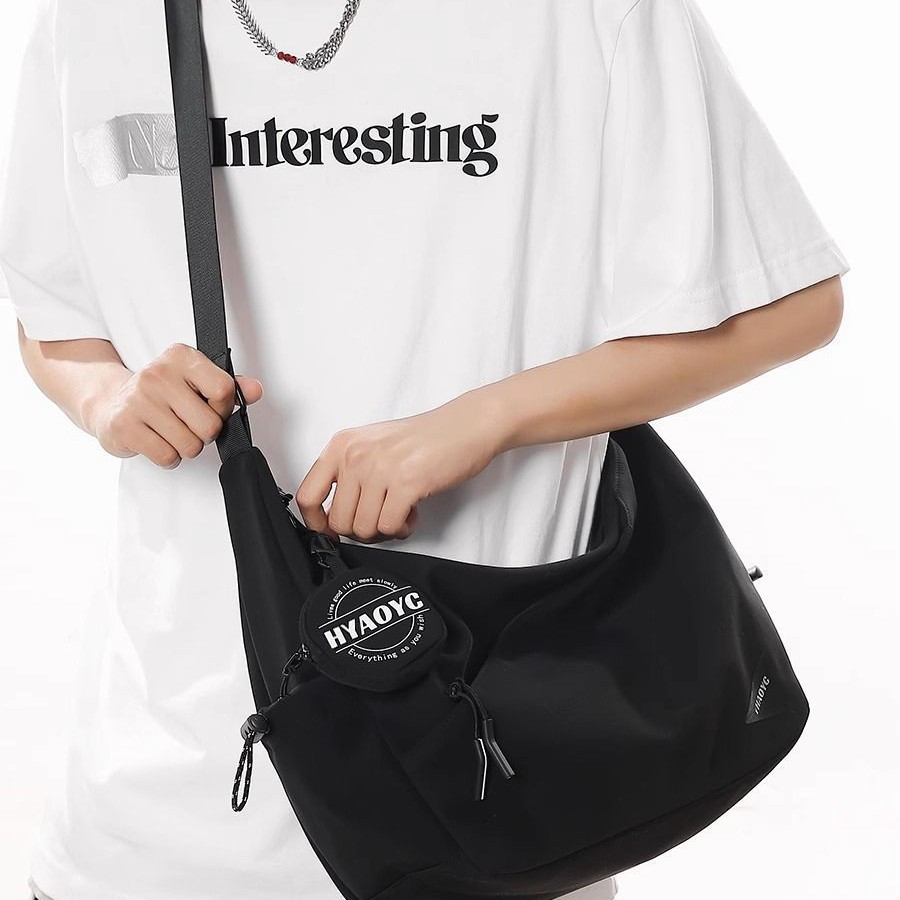 Men's trendy brand new fashion casual utility cycling sporty trend men's single shoulder bag versatile crossbody bag