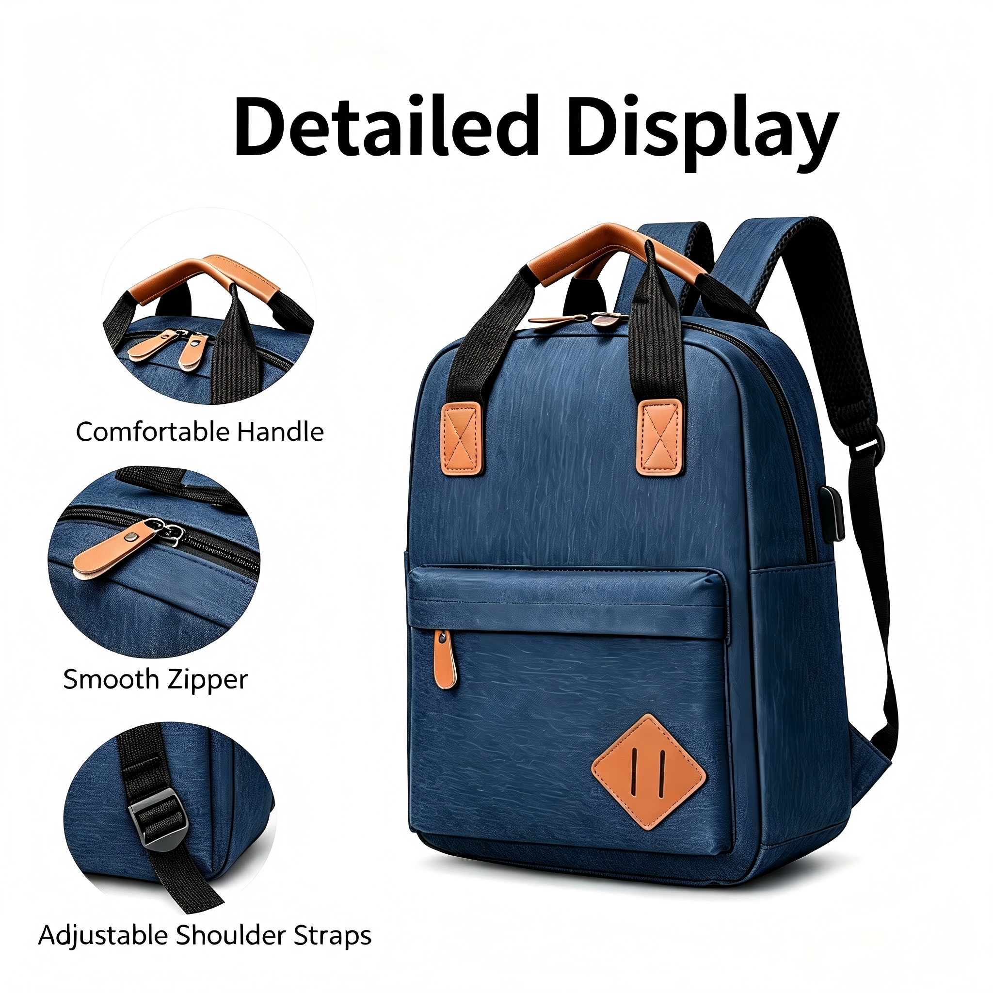 3 in 1 Anti Theft Backpack Set - Laptop Bag + Crossbody Pouch + Wallet for Students & Travel, Water Resistan