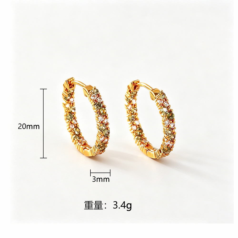 Colored Zircon Earrings Fashion Temperament Dopamine Earrings Elegant Temperament Earrings