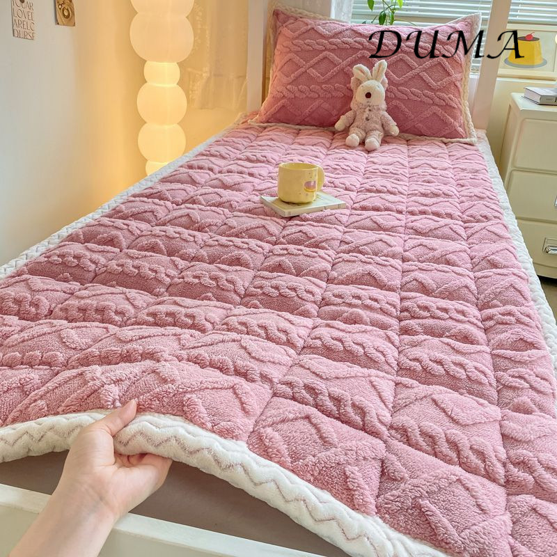 "DUMA"Winter Thick Taff Velvet Mattress Topper Single Size Soft Bed Cushion Pad for Dorm Home Bedroom