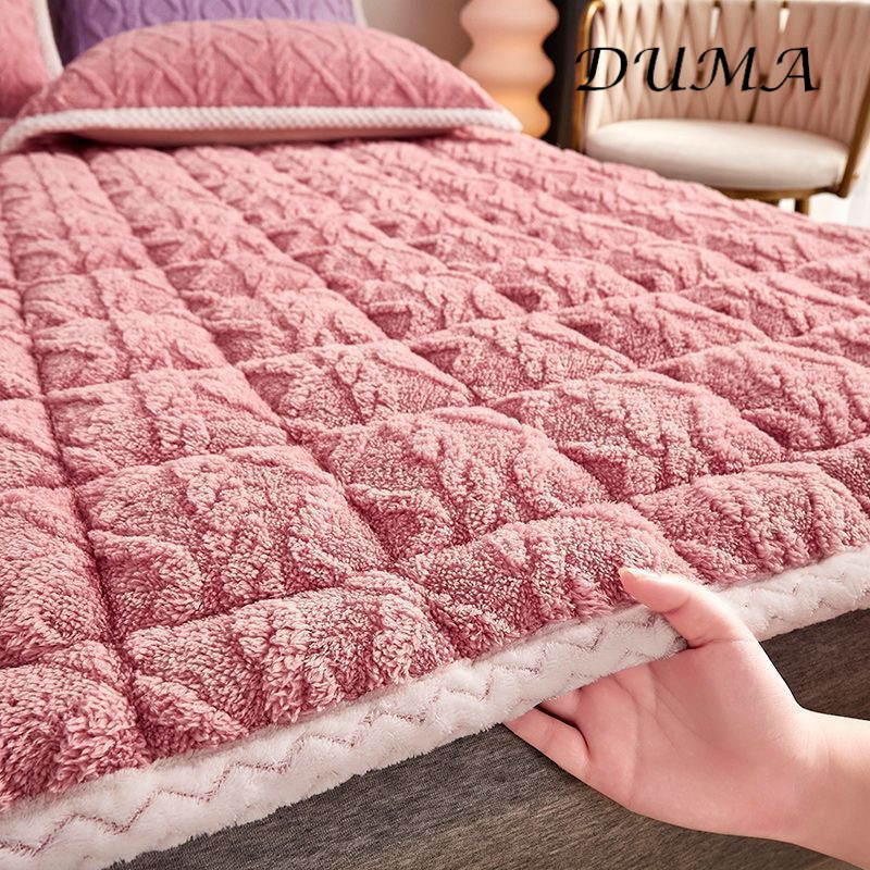 "DUMA"Winter Thick Taff Velvet Mattress Topper Single Size Soft Bed Cushion Pad for Dorm Home Bedroom
