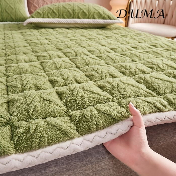 "DUMA"Winter Thick Taff Velvet Mattress Topper Single Size Soft Bed Cushion Pad for Dorm Home Bedroom