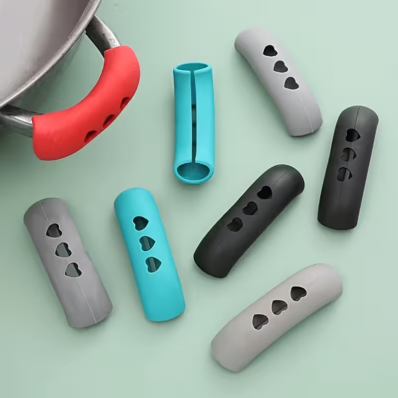 6pcs Random Color Anti Scald Handle Cover, Suitable for Cooking and Camping, Can Be Paired with a Cast Iron Pan for Stir Frying
