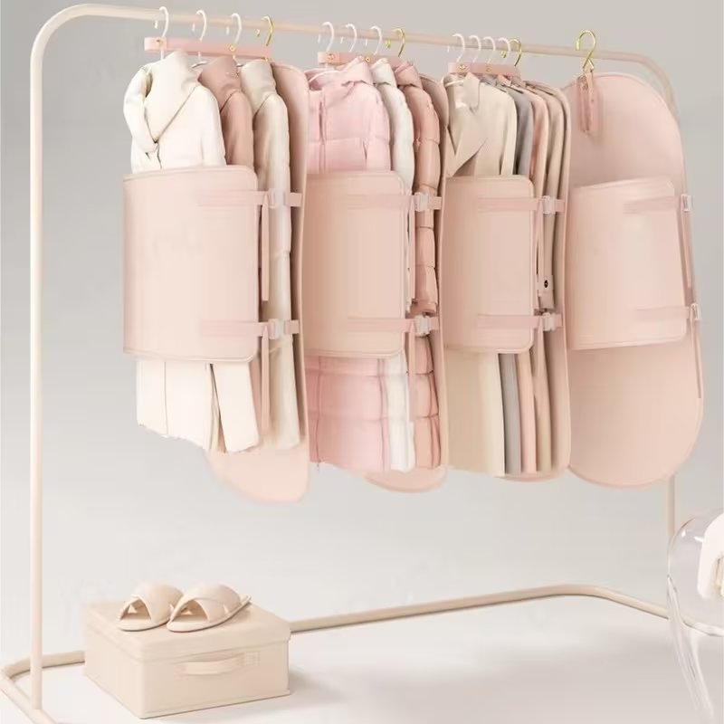 Clothes Compression Storage Board - Foldable Garment Protector with Compartment Covers, Wardrobe Hanging Storage Bag