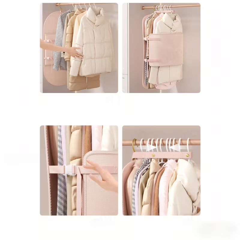 Clothes Compression Storage Board - Foldable Garment Protector with Compartment Covers, Wardrobe Hanging Storage Bag