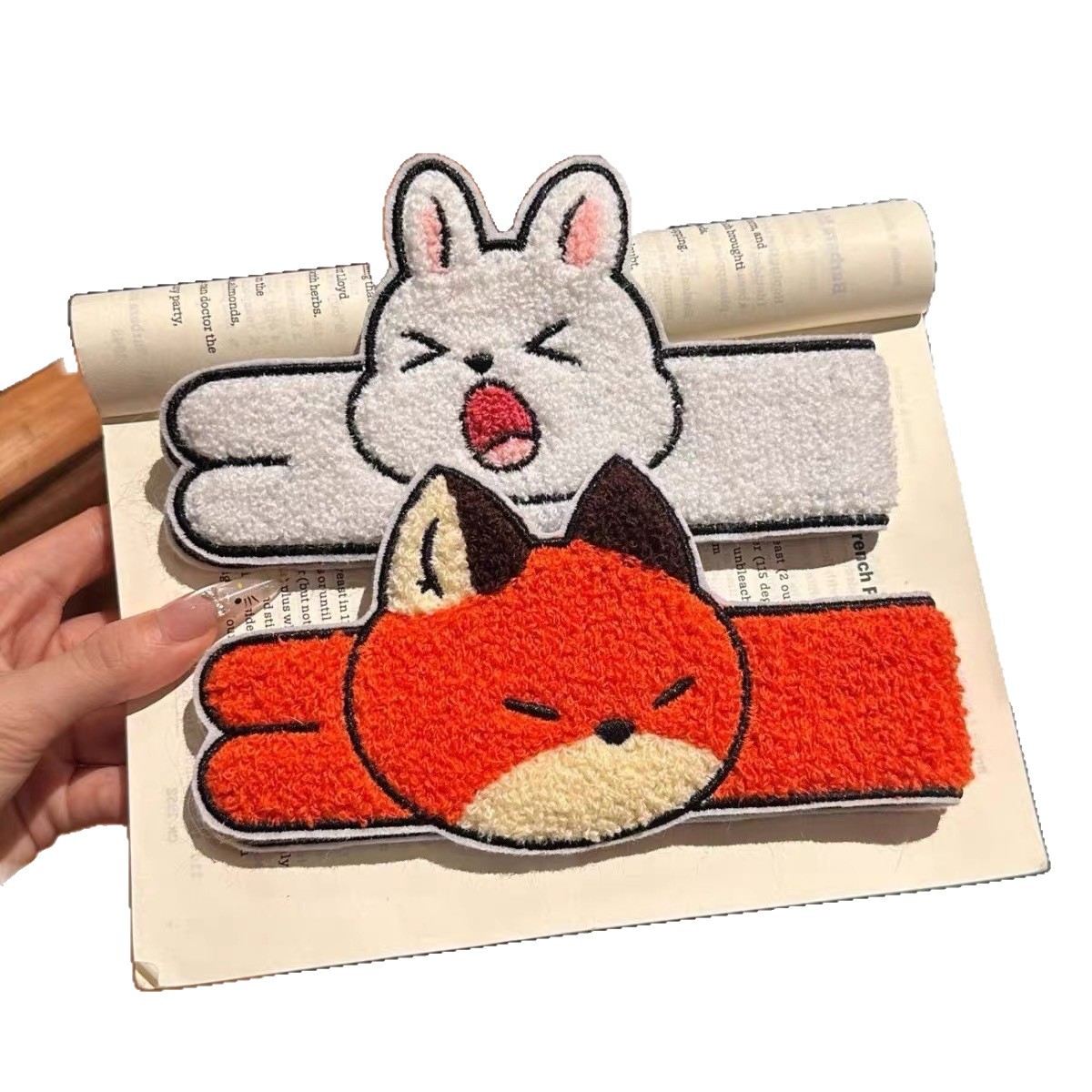 Soft Cute Cartoon Fox Rabbit Long Strip Velcro Sweet Girl Face Wash Makeup Shattered Hair Hairband Tie Dual purpose