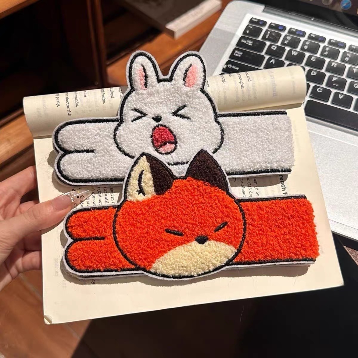 Soft Cute Cartoon Fox Rabbit Long Strip Velcro Sweet Girl Face Wash Makeup Shattered Hair Hairband Tie Dual purpose