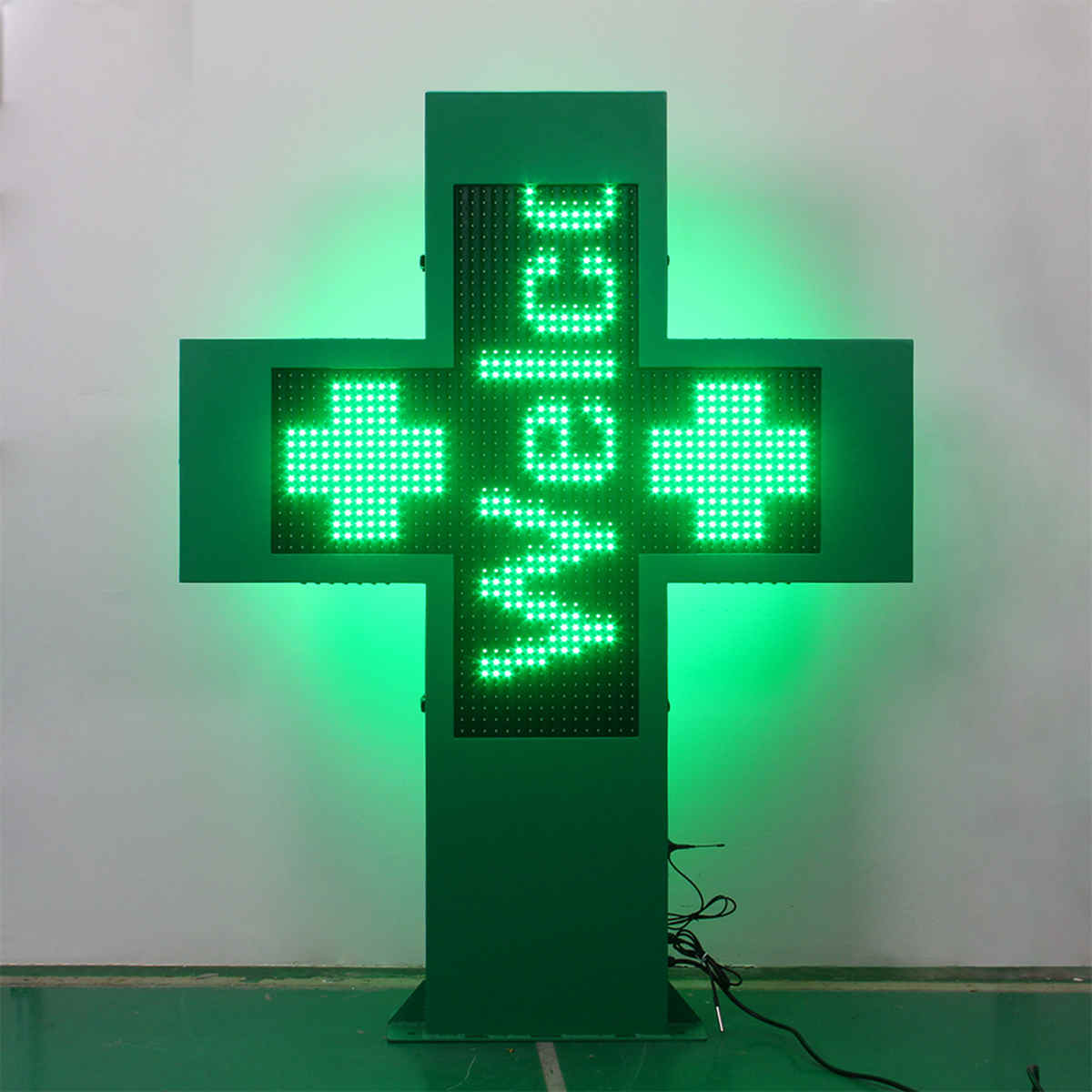 Time Temperature Outdoor LED Pharmacy Cross Signs Multi-Languages LED Display Screen Six Video PHARMACY Custom Signs