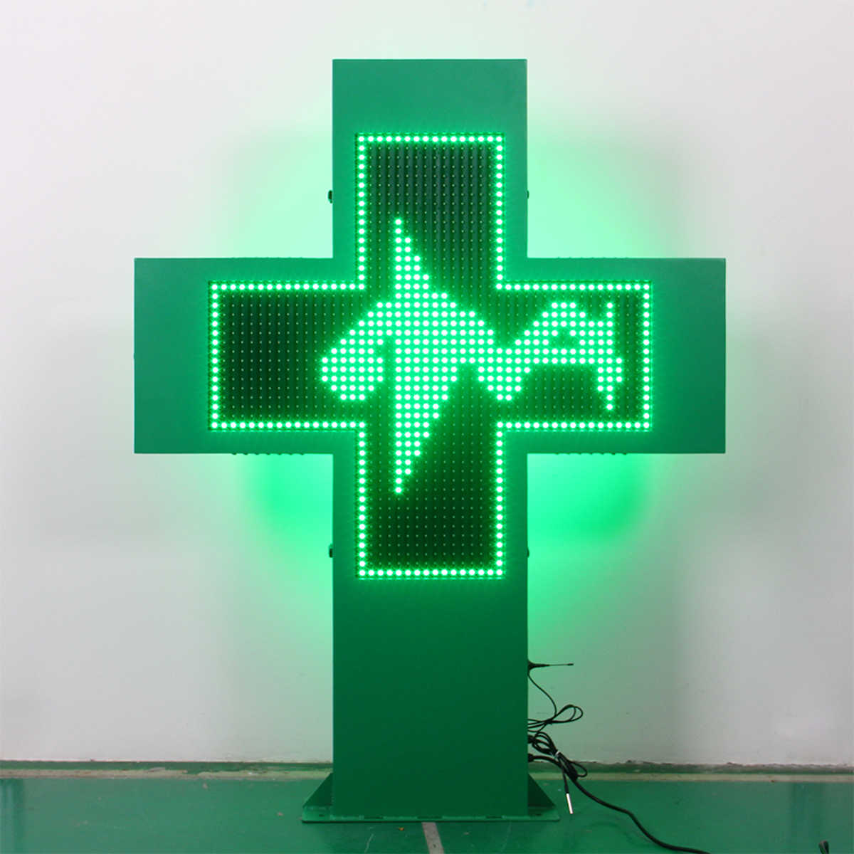Time Temperature Outdoor LED Pharmacy Cross Signs Multi-Languages LED Display Screen Six Video PHARMACY Custom Signs