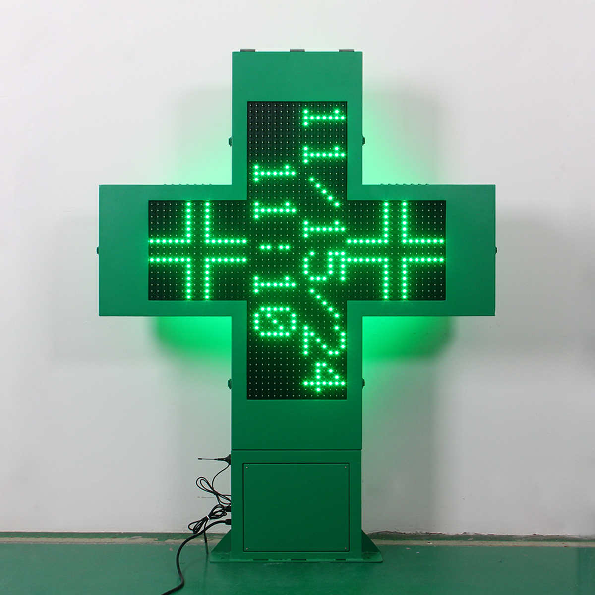 Time Temperature Outdoor LED Pharmacy Cross Signs Multi-Languages LED Display Screen Six Video PHARMACY Custom Signs