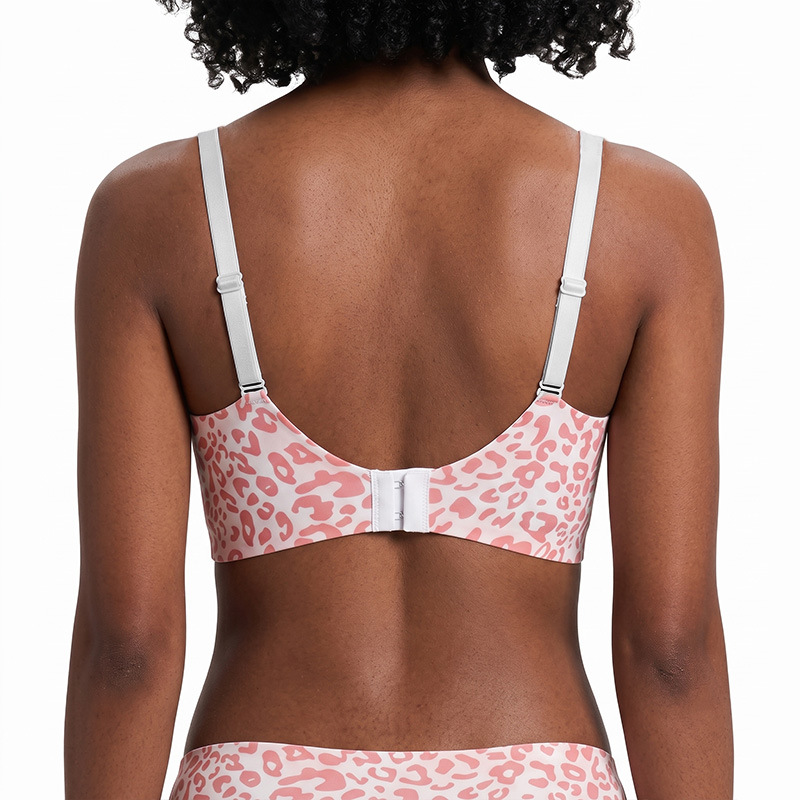 Women's Seamless Leopard Prints VNeck Bra Wireless Comfortable Breathable Support Padded PlusSize Sport GymYoga Loungewear Daily