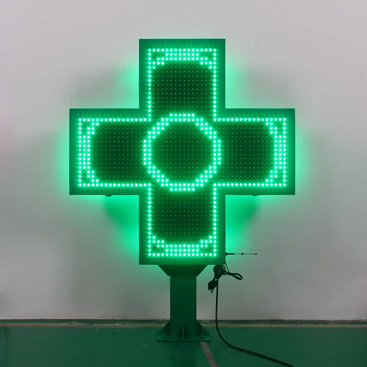 Time Temperature Outdoor LED Pharmacy Cross Signs Multi-Languages LED Display Screen Six Video PHARMACY Custom LED Signs