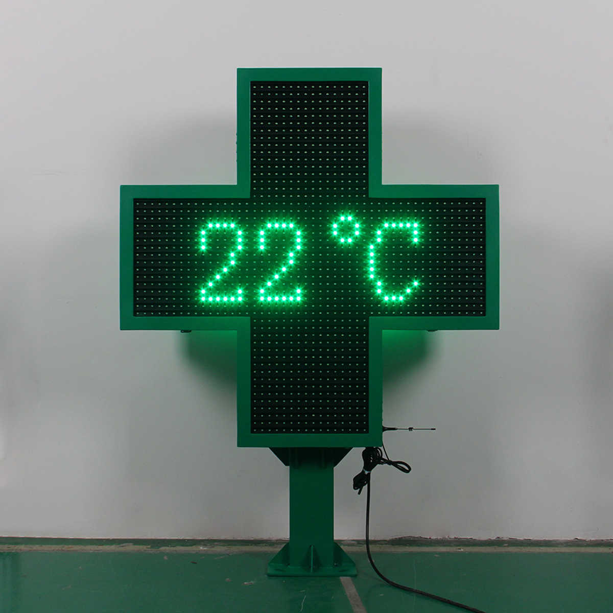 Time Temperature Outdoor LED Pharmacy Cross Signs Multi-Languages LED Display Screen Six Video PHARMACY Custom LED Signs