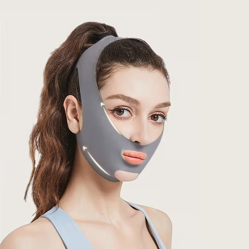 Face Shaping V Face Beauty Sleep Mask, Breathable Elastic Tightening Chin Facial Training Belt, V-Shaped Bandage, Anti-Snoring