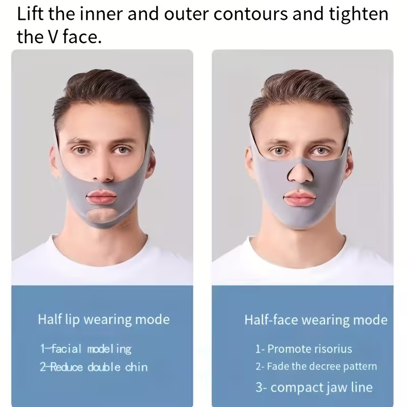 Face Shaping V Face Beauty Sleep Mask, Breathable Elastic Tightening Chin Facial Training Belt, V-Shaped Bandage, Anti-Snoring