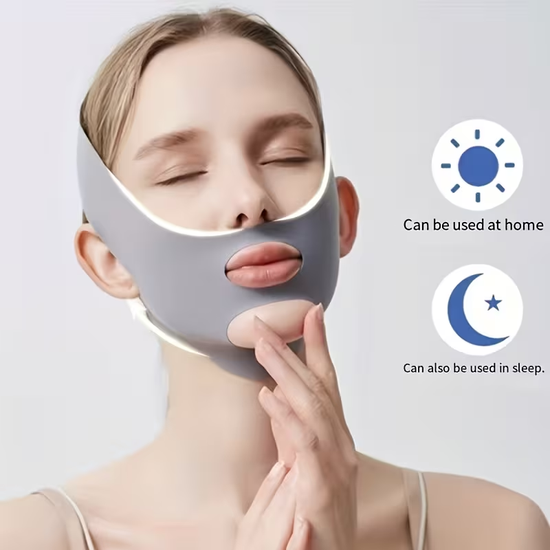 Face Shaping V Face Beauty Sleep Mask, Breathable Elastic Tightening Chin Facial Training Belt, V-Shaped Bandage, Anti-Snoring