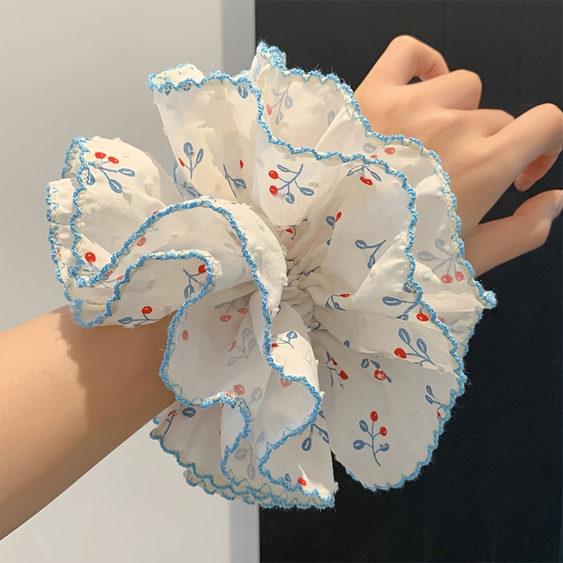 Lazy-Luxe French Cherry Headband – Bold, Full-Volume 4-Layer Fluffy Hair Tie for Wome