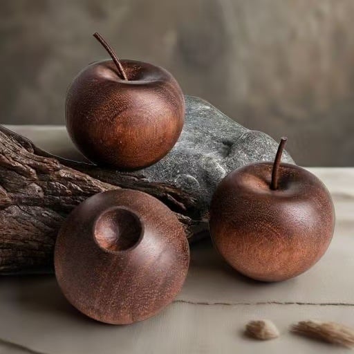 Hand-Turned Apple-Form Wooden Essential Oil Diffuser – Timeless Retro Style & Premium Solid Wood Craftsmanshi