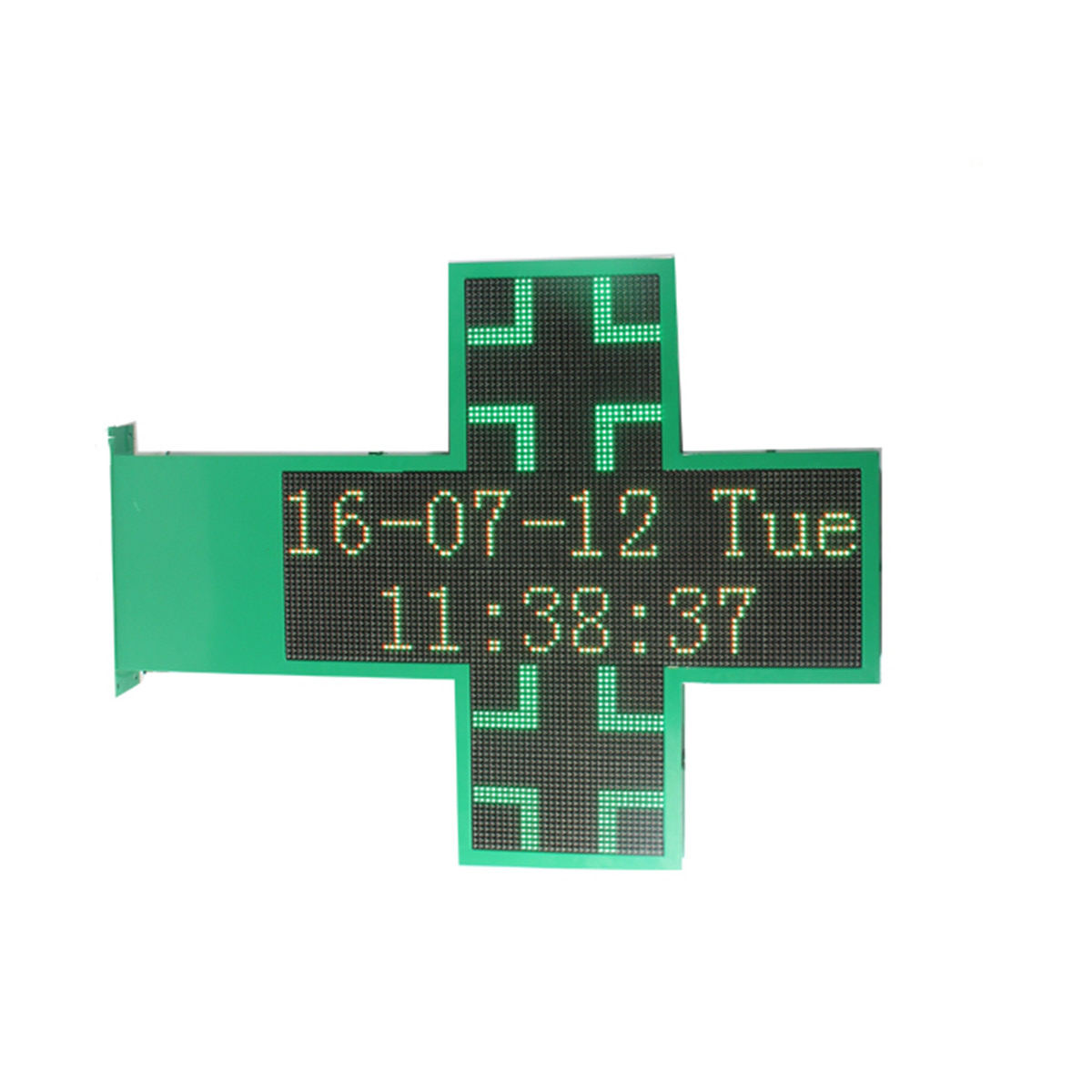Outdoor Double Sided RGB Waterproof LED Cross Light Program Time Temperature Counter LED Pharmacy Cross Sign Board for Church