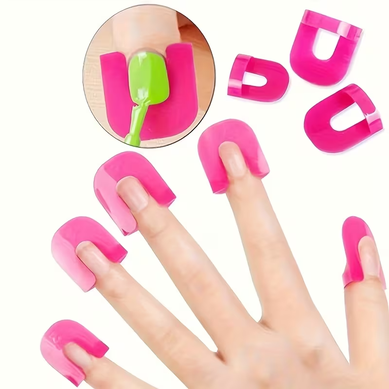52pcs Reusable Soft Plastic Nail Polish Protector, Easy-To-Clean Nail Tool, Suitable for Beginners And, Unscented Nail Protector