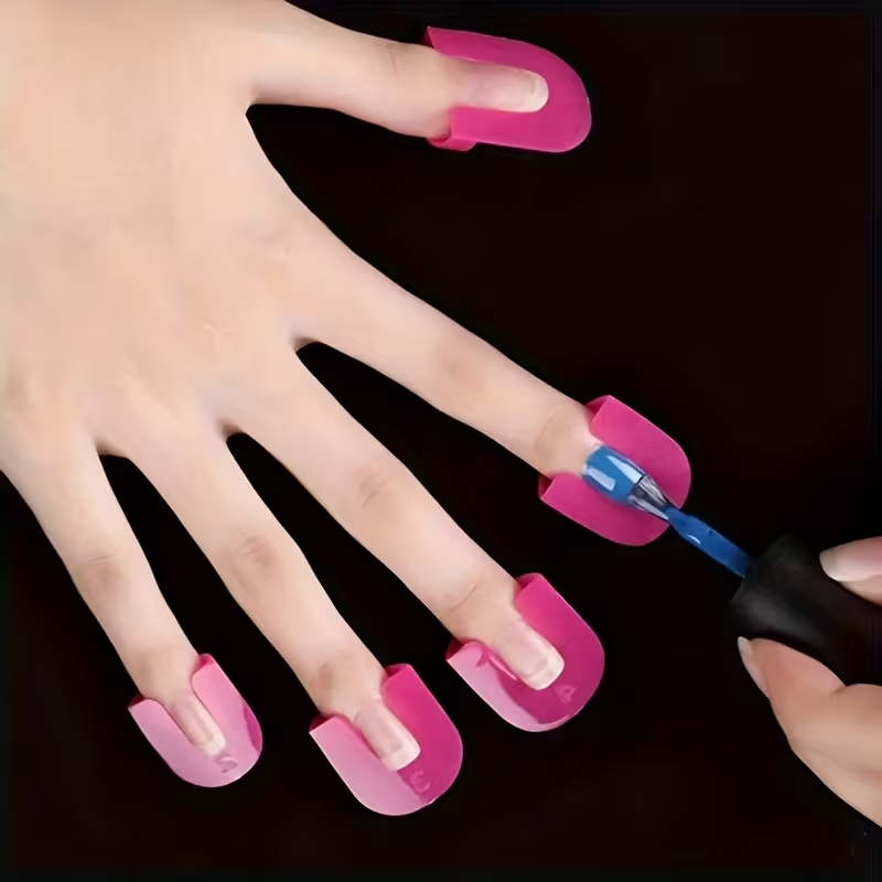 52pcs Reusable Soft Plastic Nail Polish Protector, Easy-To-Clean Nail Tool, Suitable for Beginners And, Unscented Nail Protector